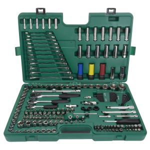 1/4'' + 3/8'' + 1/2'' Galvučių ir raktų rinkinys 190vnt. 6-kampės