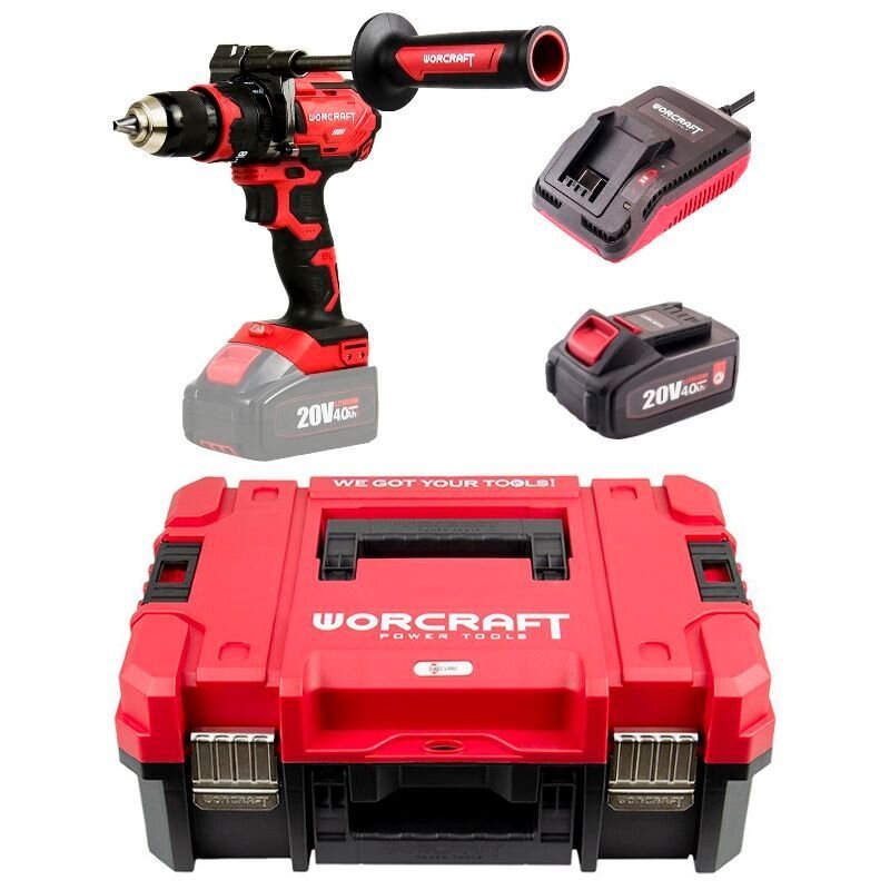 Akumuliatorinis suktuvas-gręžtuvas su kalimu WORCRAFT 20V LI-ION (XCUBE dėžė) - Image 3