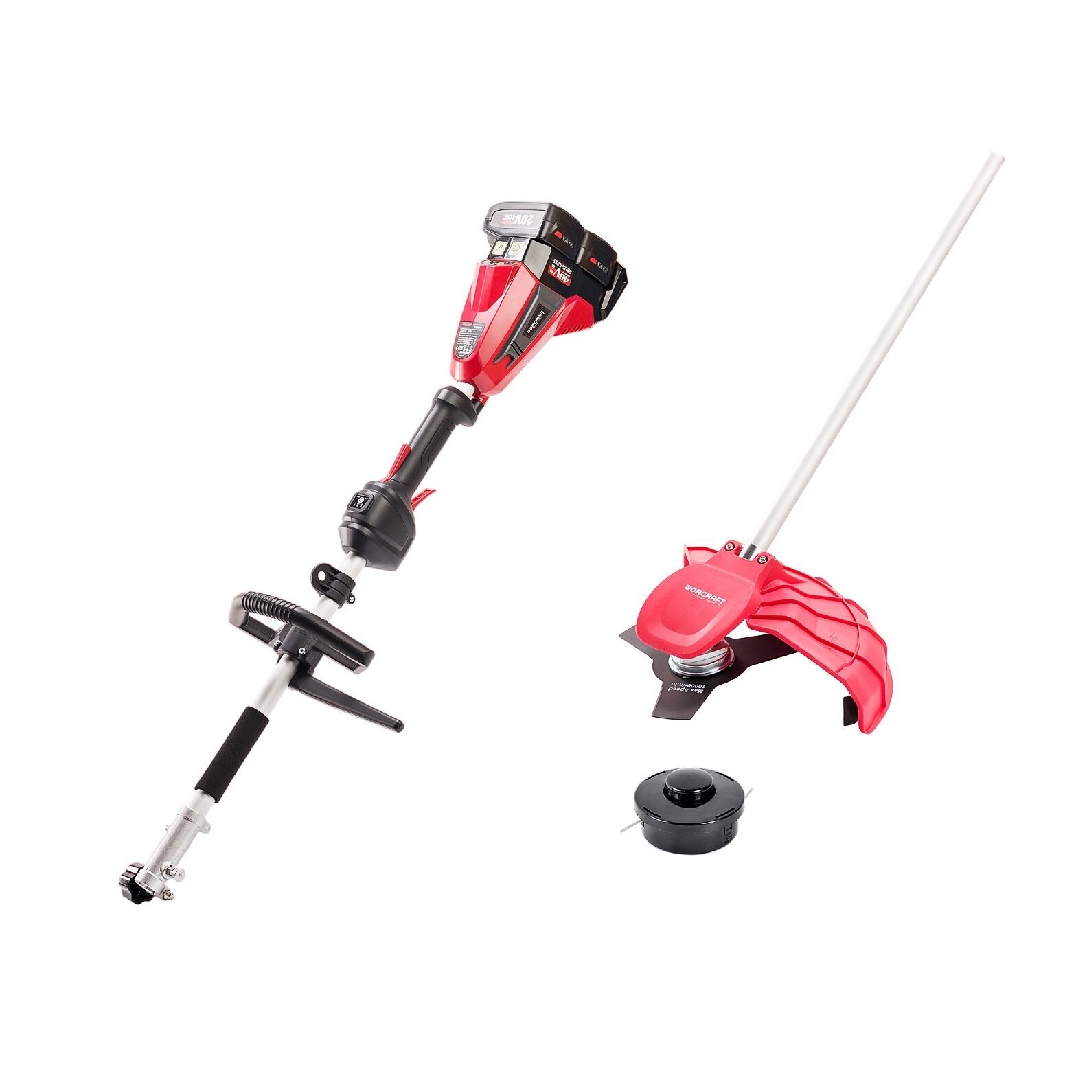 Akumuliatorinis trimeris 2in1 WORCRAFT 40V (20V+20V) LI-ION - Image 3