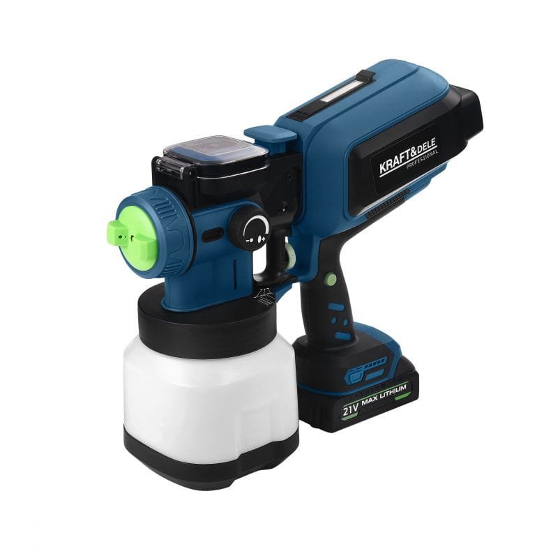 Akumuliatorinis dažymo purkštuvas 21V, 2500 mAh, 1200 ml, LED, KD5480