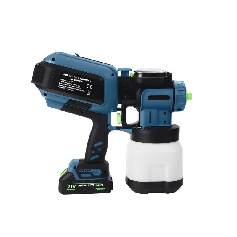 Akumuliatorinis dažymo purkštuvas 21V, 2500 mAh, 1200 ml, LED, KD5480 - Image 4