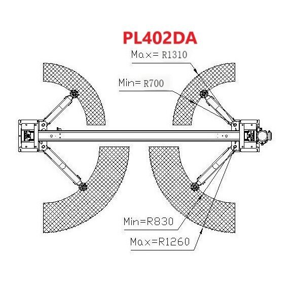 Hidraulinis dviejų kolonų keltuvas su mech. saug. fiksatoriais, 4.0t 380V (3 pakopų letenos) - Image 4