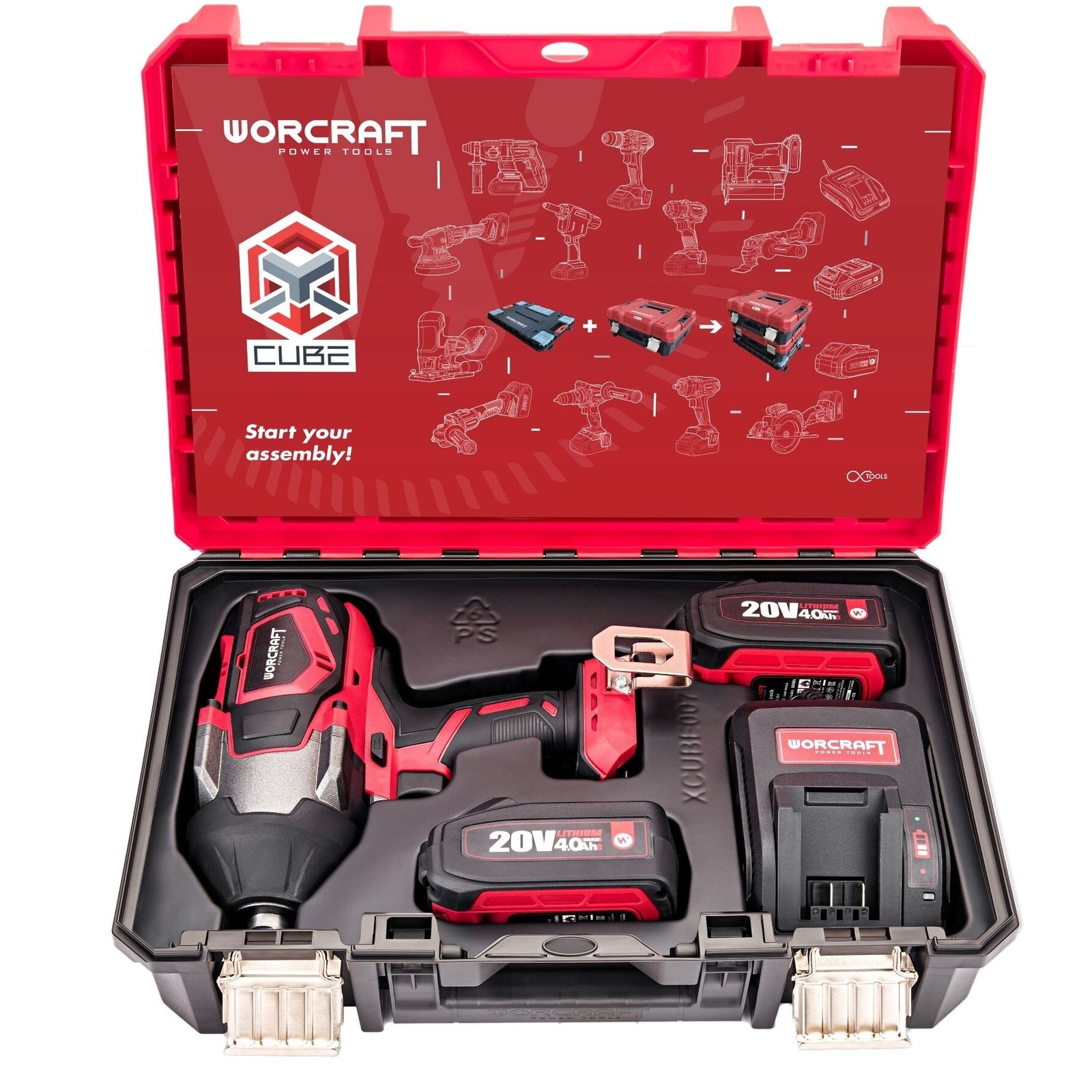 Akumuliatorinis smūginis veržliasukis 3/4'' 1800nm WORCRAFT 20V LI-ION (XCUBE dėžė) - Image 4