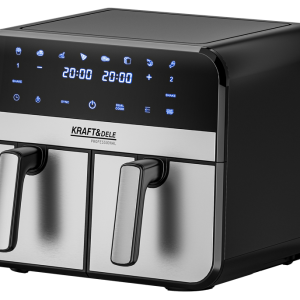 Bealiejė karšto oro gruzdintuvė Air Fryer 9 l 2500W su dviem kameromis + LCD KD4180