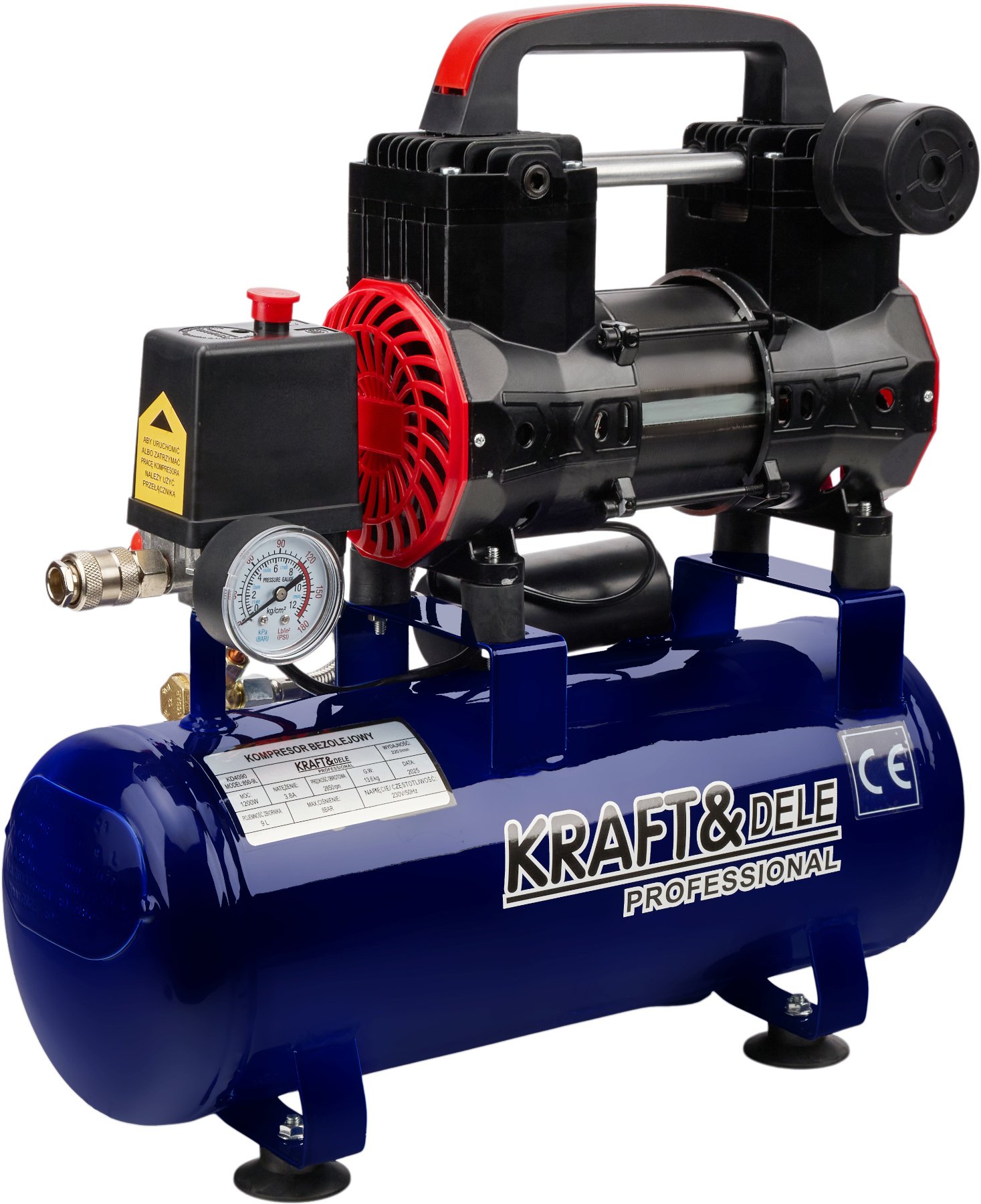 Kompresor bezolejowy 9L 230V 1200W KD4090
