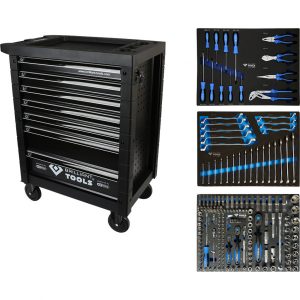 Įrankių vežimėlis 7 stalčių su 207 įrankiais, Brilliant Tools