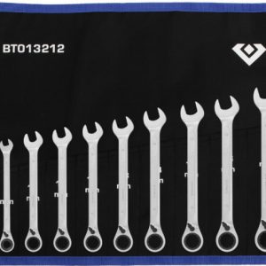 Kombinuotų terkšlinių raktų su reversu komplektas 8-19mm, 12, Brilliant Tools