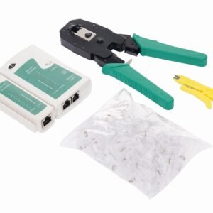 Tinklo įrankių rinkinys su testeriu, spaustuvu ir RJ45 kištukais KD10882