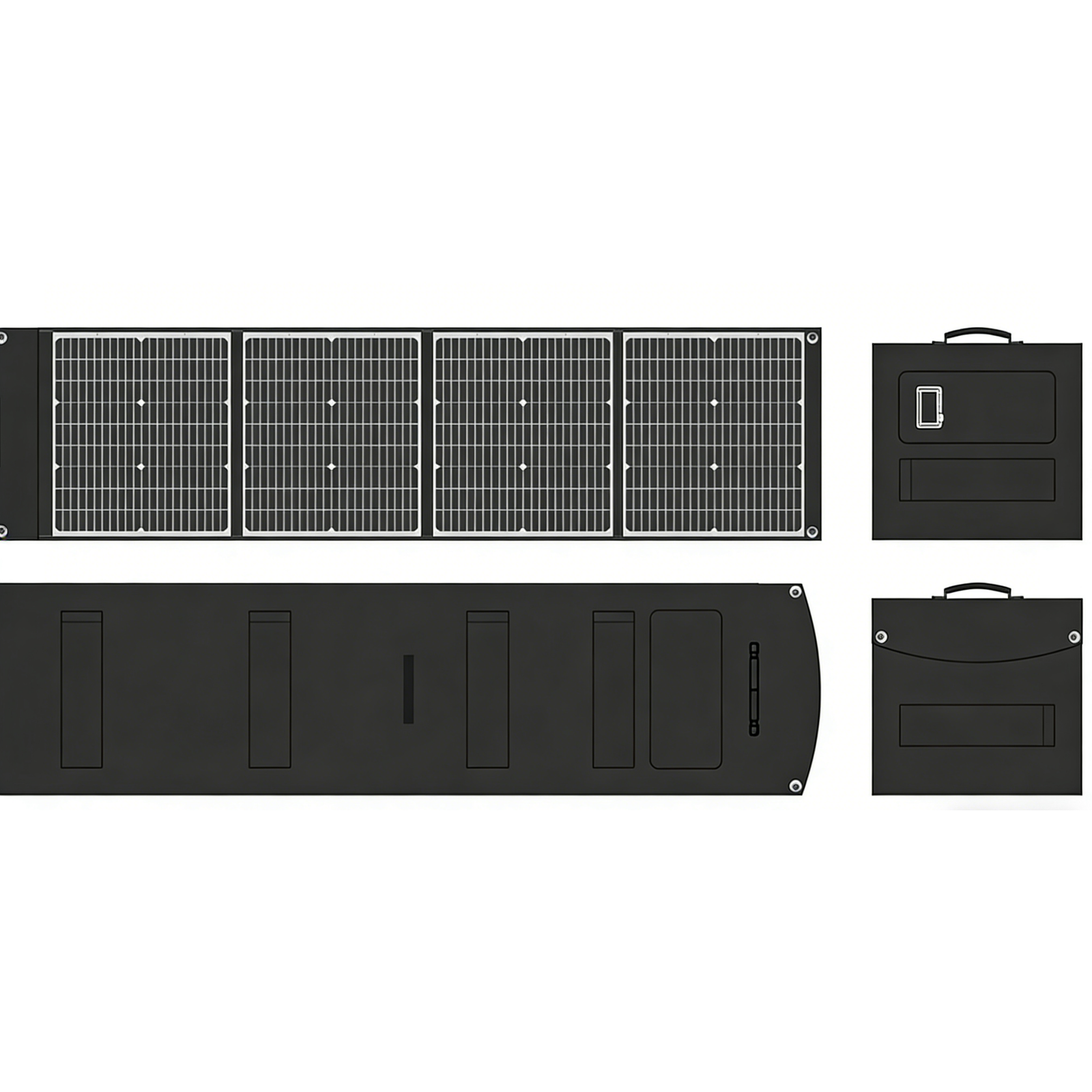 Sulankstoma saulės panelė 200W su XT60 4in1 kabeliu