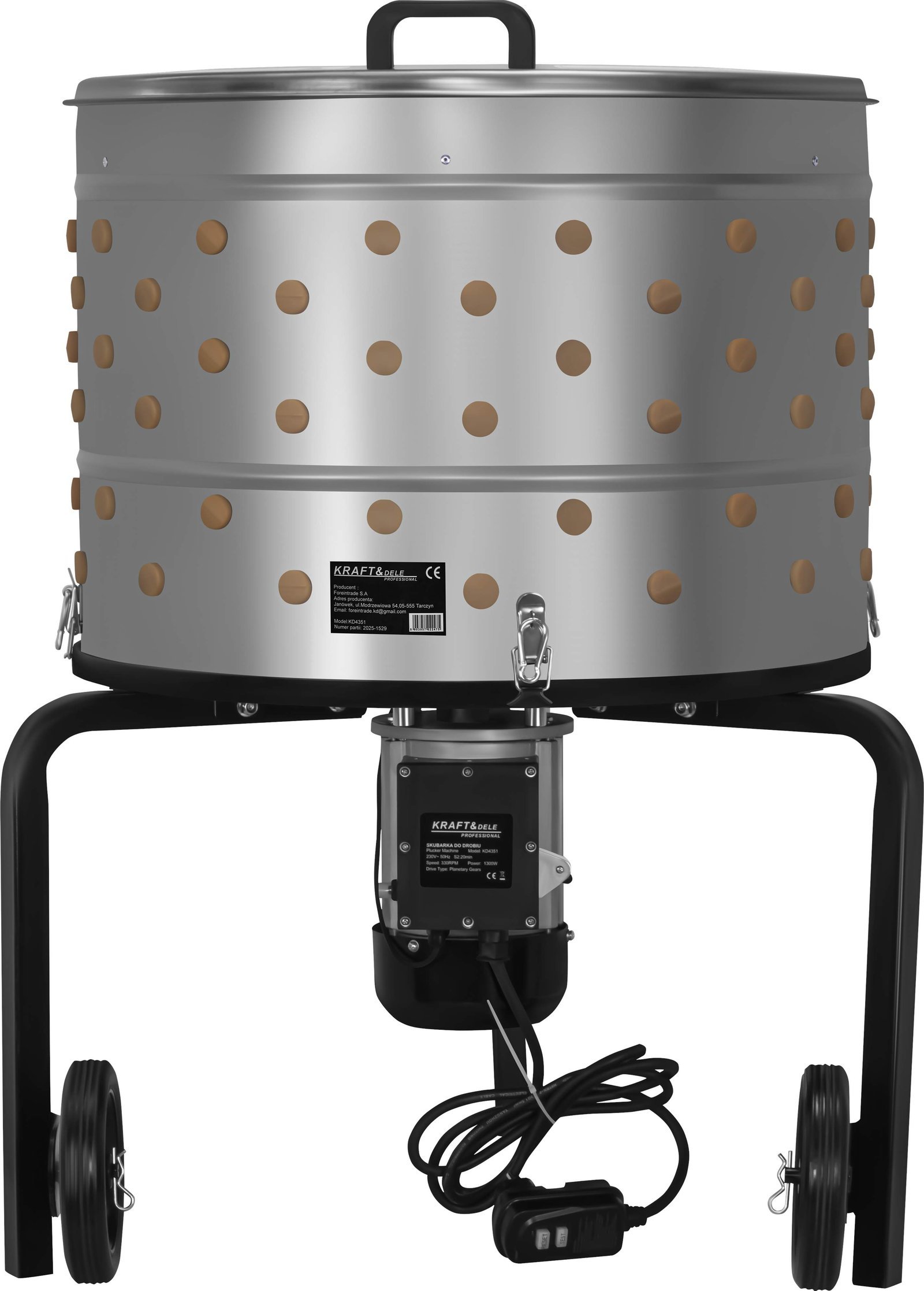 Paukščių plunksnų pešimo mašina 1300 W, 650 mm KD4351