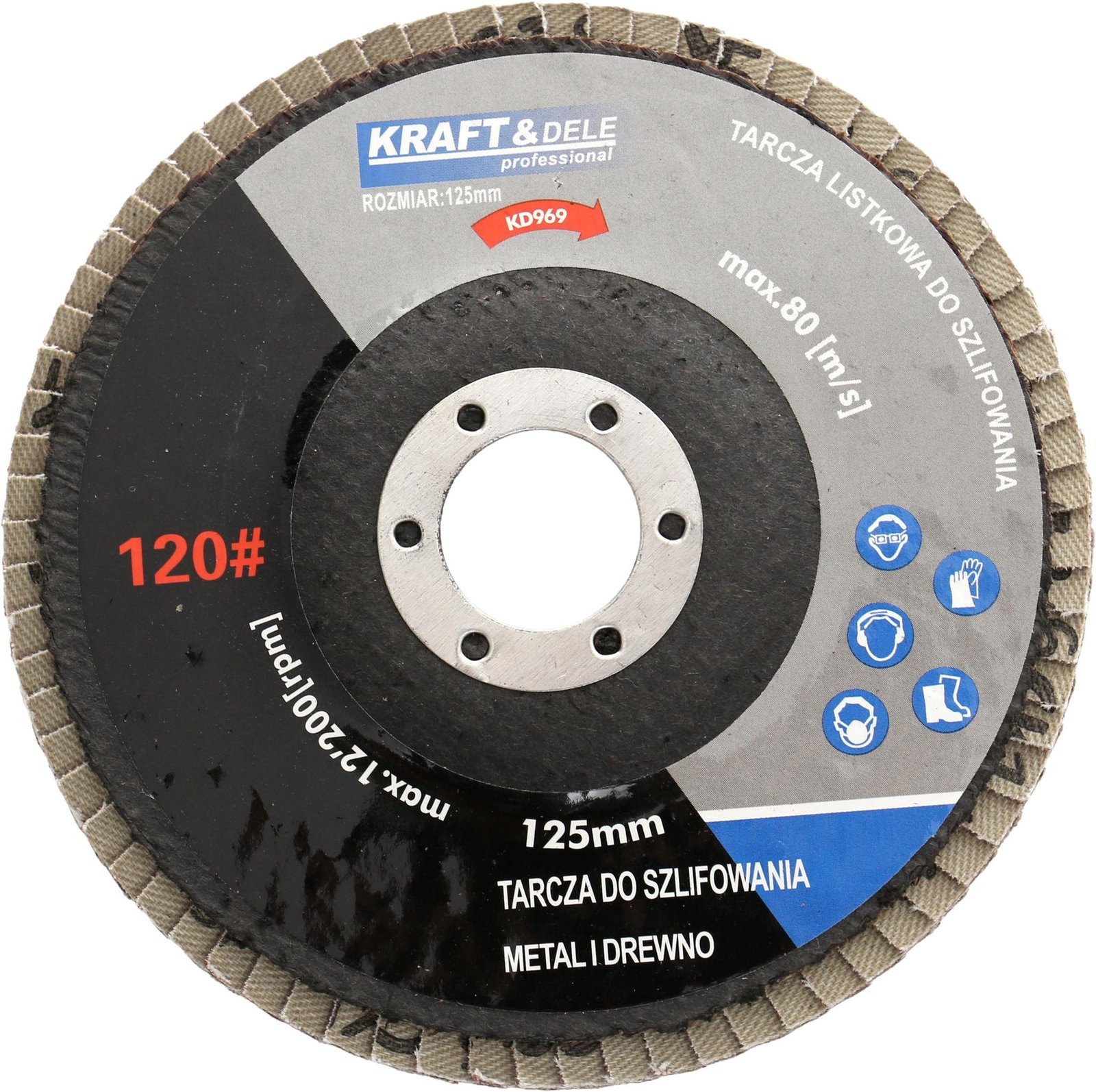 Tarcza listkowa 125mm P120 KD969