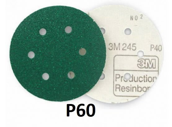 Šlifavimo diskas Hookit 150mm P60 6sk. 245 150mm P60, 3M