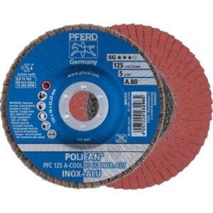 Lapelinis šlifavimo diskas SG INOX+ALU 125mm P80 PFC, Pferd