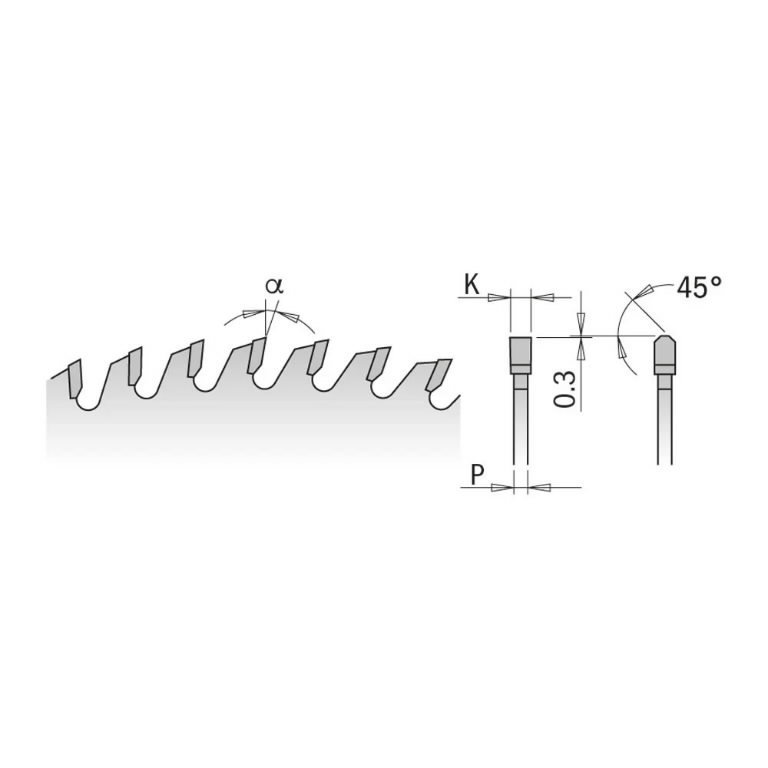 Pjovimo diskas laminatinei plokštei 300x3.2x30mm Z96 a=10° T 300x3.2x30mm Z96 a=10° TCG, CMT