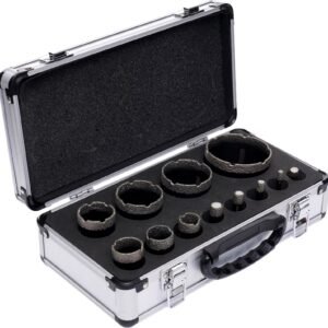 Deimantinių grąžtų rinkinys su lagaminu, 12 vnt. Kraft&Dele KD11227