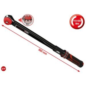 Dinamometrinis raktas su terkšle ERGOTORQUEprecision 3/4" 110-550Nm, KS Tools