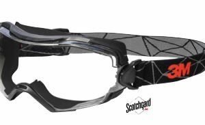 GoggleGear 6000 Safety Goggles, Black Shroud, Scotchgard 600 6001M, 3M