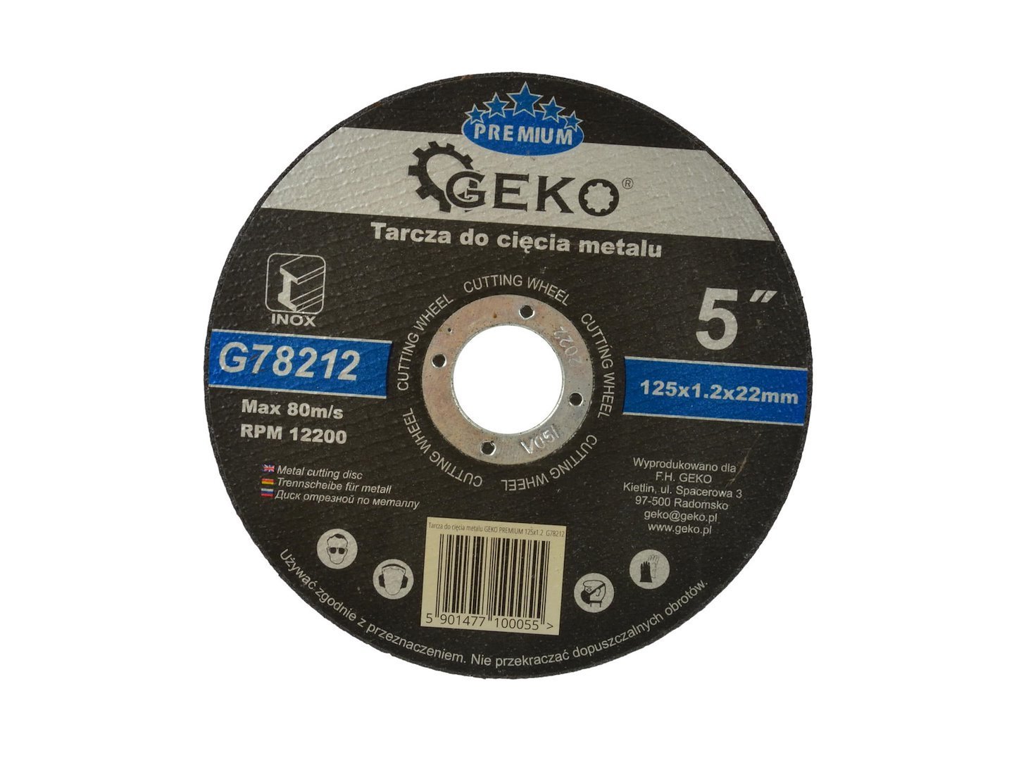 Metalo pjovimo diskas Premium, 125 × 1,2 × 22,23 mm GEKO G78212